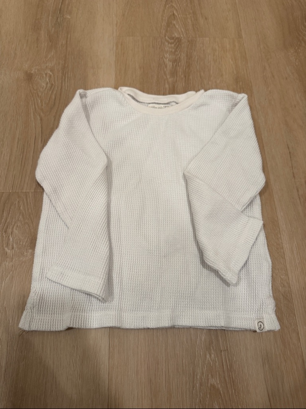 Carter's White Waffle Knit Long-Sleeve Top